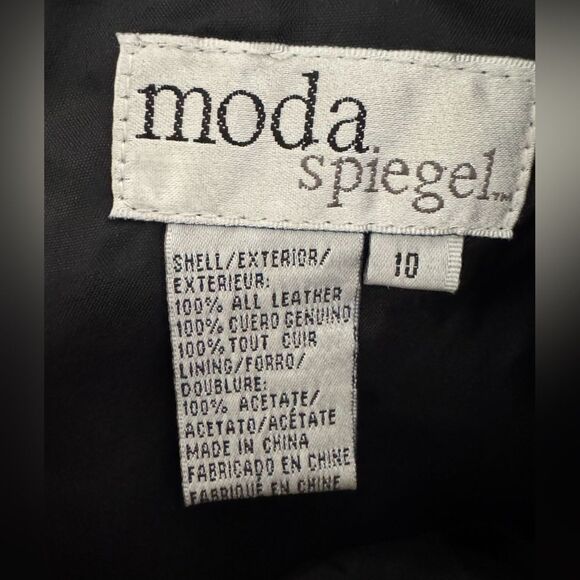 VTG Moda Spigiel Black Leather Pants Size 10 - Picture 8 of 9